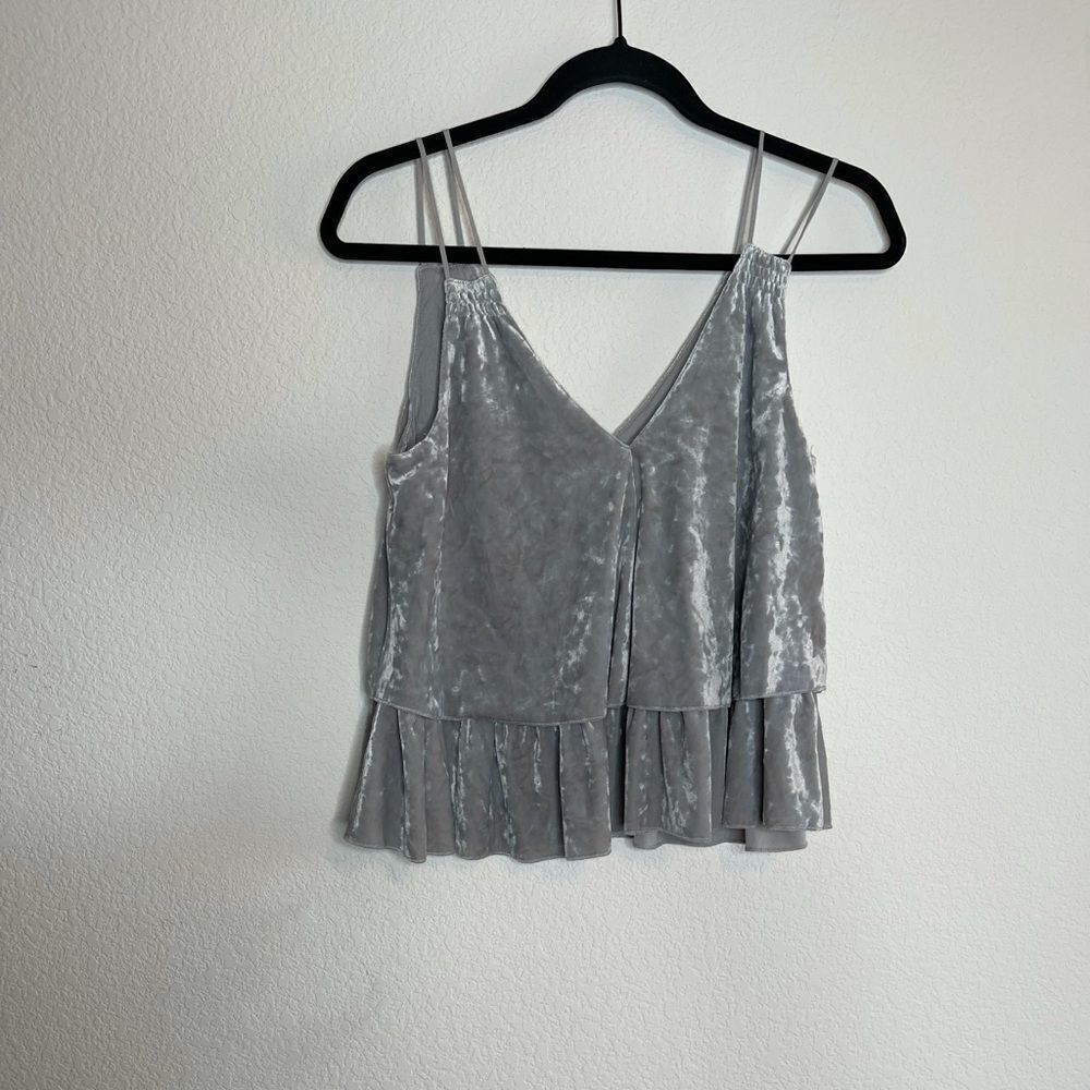 Aerie crushed velvet tiered double strap tank